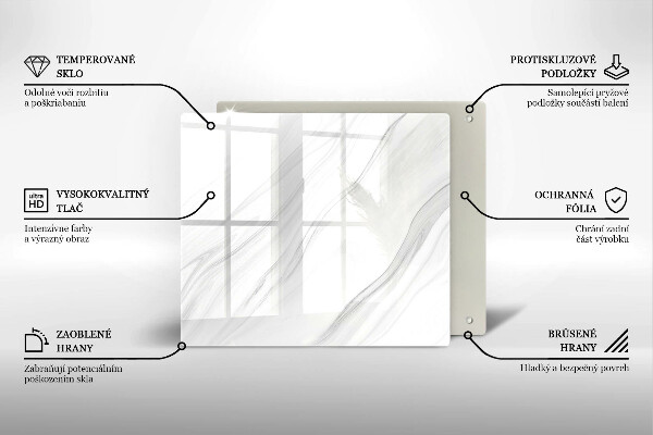 Kalené sklo za sporák Jemný mramor