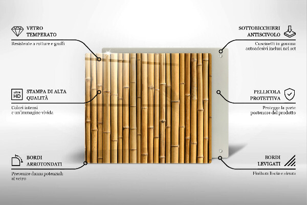 Sklo za varnú dosku Prírodný boho bambus