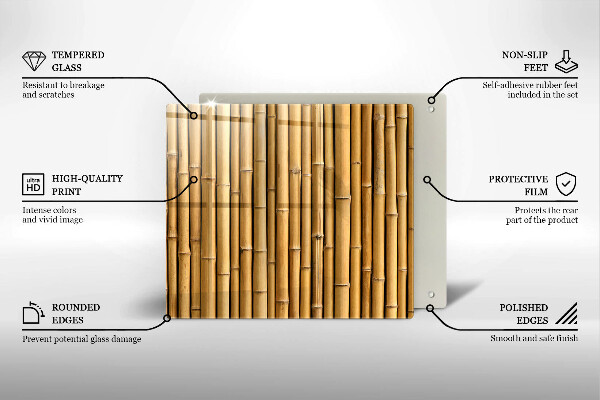 Sklo za varnú dosku Prírodný boho bambus