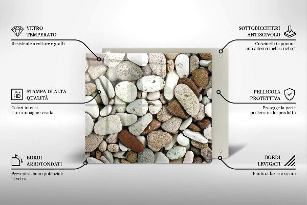 Kryt na indukčnú dosku Malé kamienky na pozadí