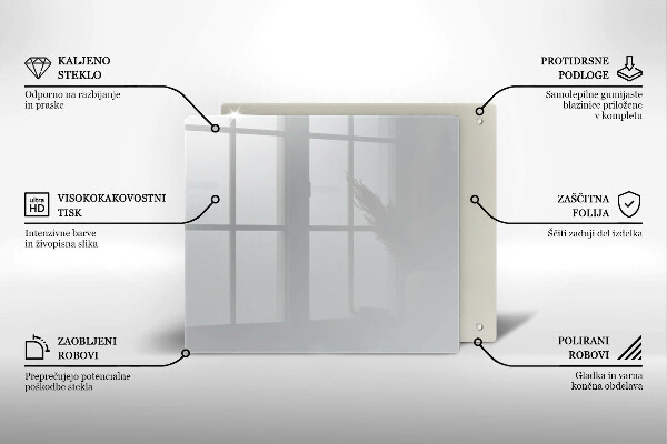 Sklo za varnú dosku Šedá farba