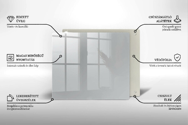 Sklo za varnú dosku Šedá farba