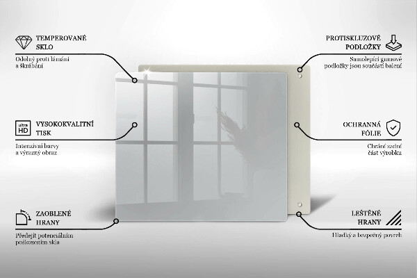 Sklo za varnú dosku Šedá farba