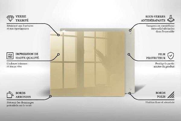 Sklo za varnú dosku Farba béžová