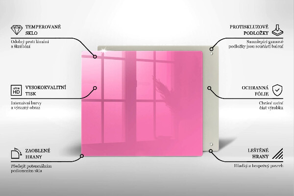 Sklo za varnú dosku Ružová farba
