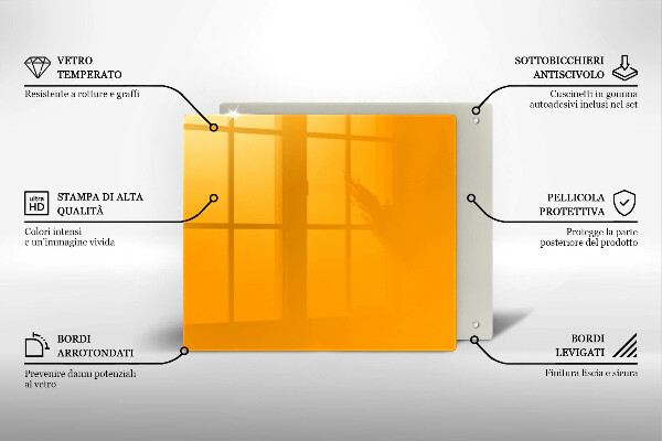 Sklo za varnú dosku Tmavo žltá farba