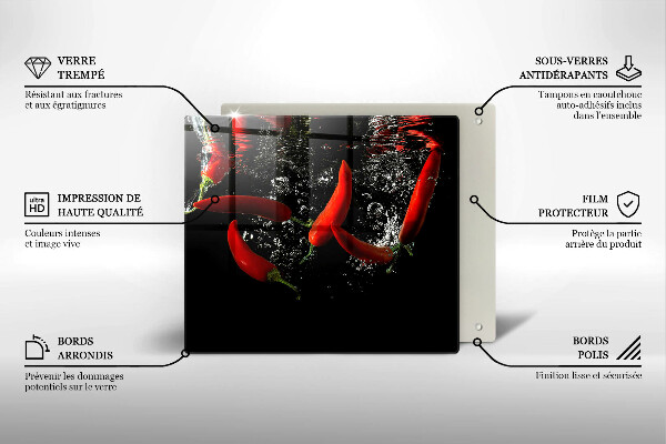 Kryt na indukčnú dosku Chilli papričky vo vode