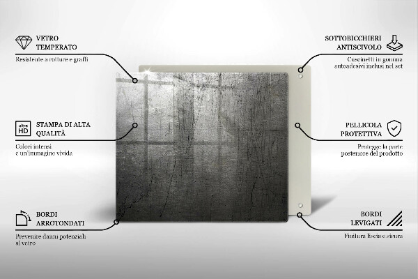 Kryt na indukčnú dosku Kovová textúra