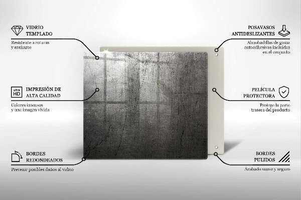 Kryt na indukčnú dosku Kovová textúra