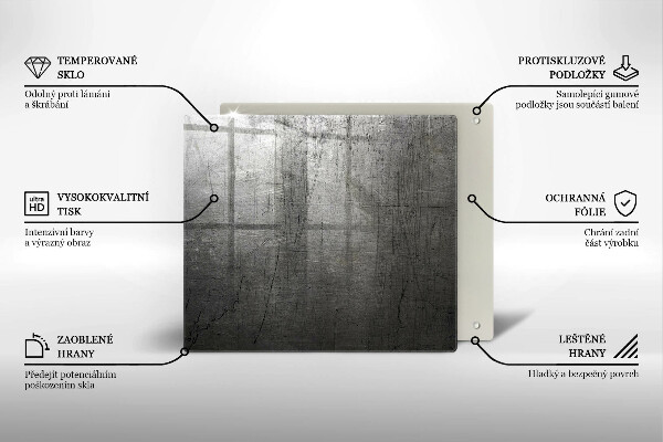 Kryt na indukčnú dosku Kovová textúra