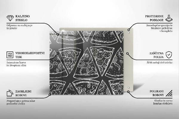 Sklo za varnú dosku Pizza ilustrácie