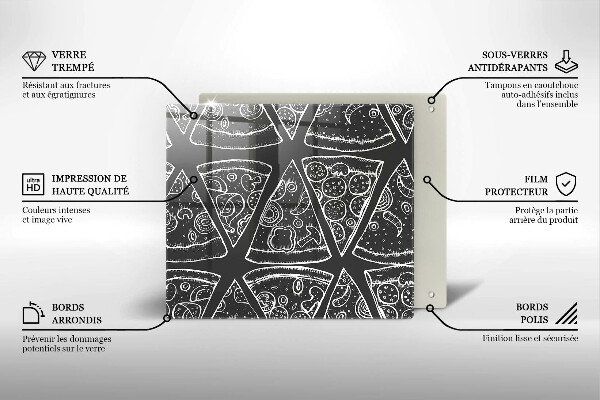 Sklo za varnú dosku Pizza ilustrácie