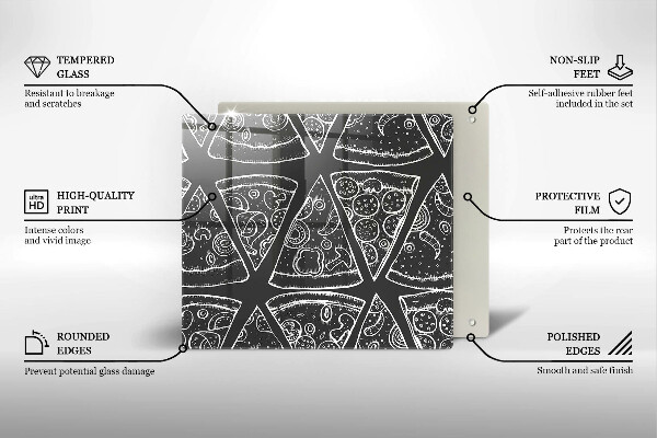 Sklo za varnú dosku Pizza ilustrácie