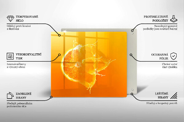 Sklo za varnú dosku Šťavnaté oranžové ovocie
