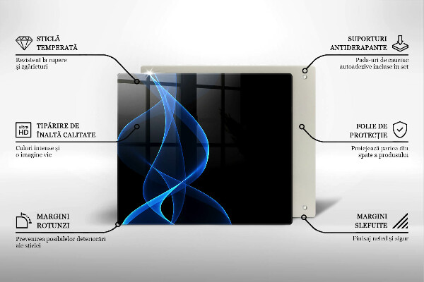 Sklo za varnú dosku Modré čiary dymu