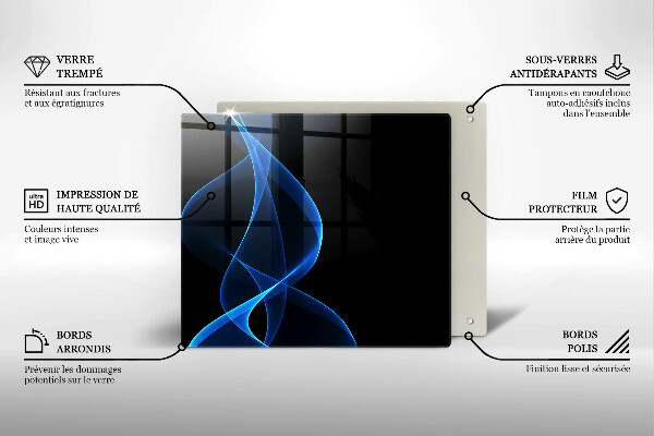 Sklo za varnú dosku Modré čiary dymu