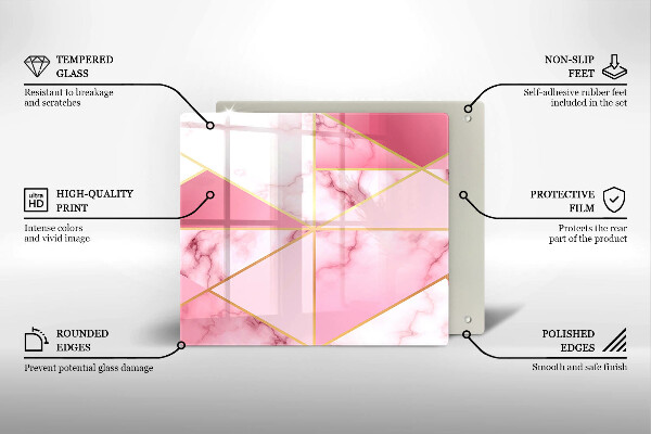 Sklo za varnú dosku Geometrický mramor