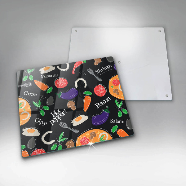 Sklo za varnú dosku Jedlo ilustrácie