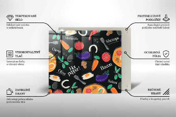 Sklo za varnú dosku Jedlo ilustrácie