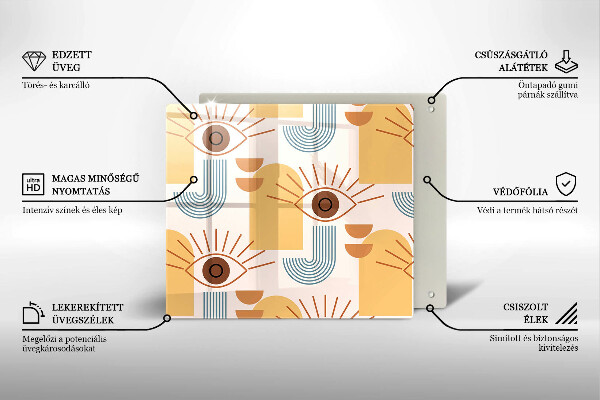 Sklo za varnú dosku Boho vzor očí