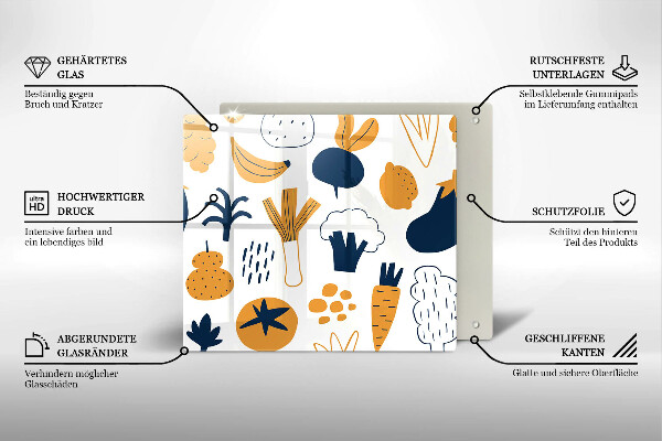 Sklo za varnú dosku Jedlo ilustrácie