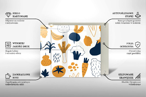 Sklo za varnú dosku Jedlo ilustrácie