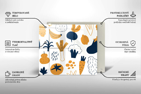 Sklo za varnú dosku Jedlo ilustrácie