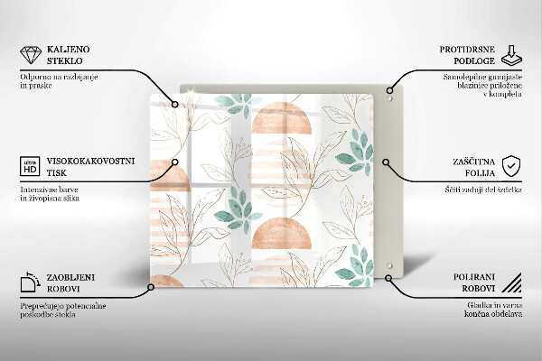 Sklo za varnú dosku Vzor boho listov