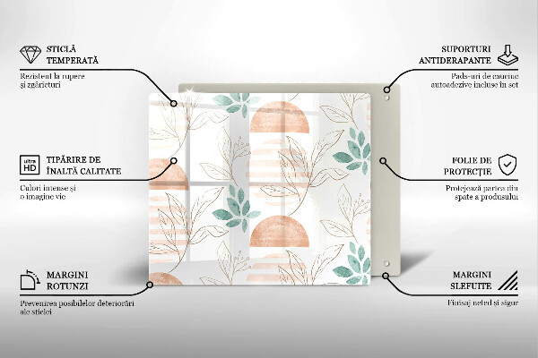 Sklo za varnú dosku Vzor boho listov