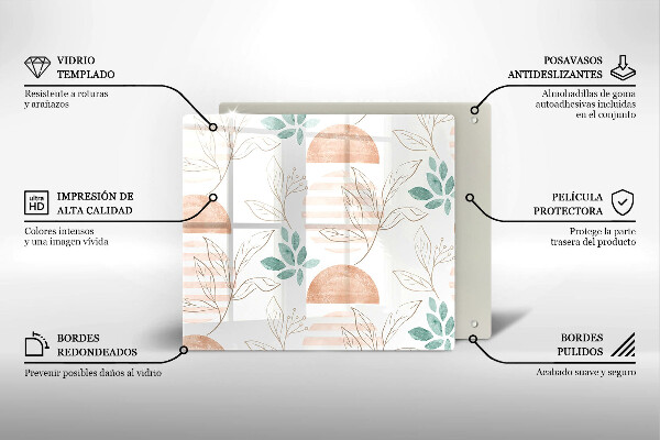 Sklo za varnú dosku Vzor boho listov