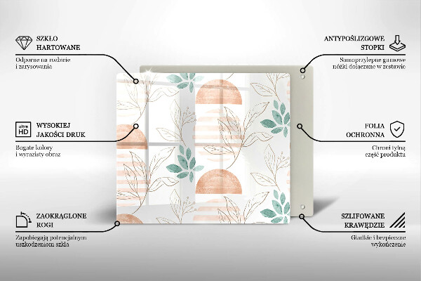 Sklo za varnú dosku Vzor boho listov