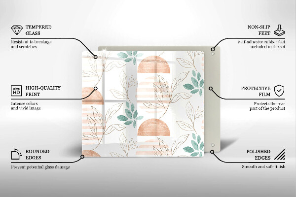 Sklo za varnú dosku Vzor boho listov