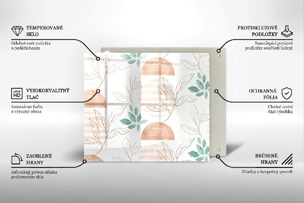 Sklo za varnú dosku Vzor boho listov