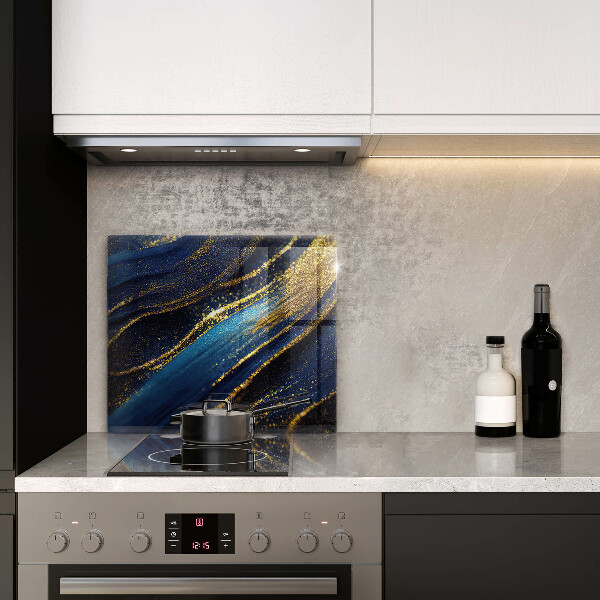 Krycia doska na sporák Námornícka modrá abstrakcia