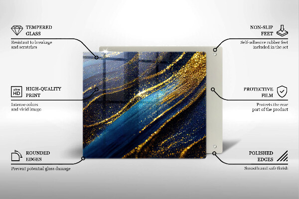 Krycia doska na sporák Námornícka modrá abstrakcia