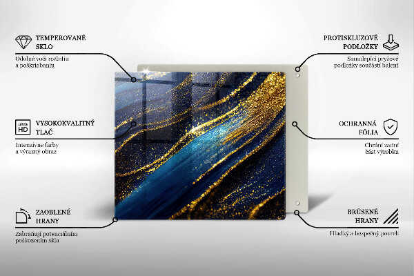Krycia doska na sporák Námornícka modrá abstrakcia