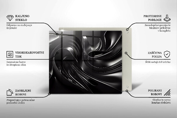 Krycia doska na sporák Abstraktná čierna hmota