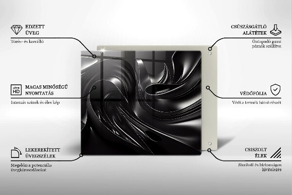 Krycia doska na sporák Abstraktná čierna hmota