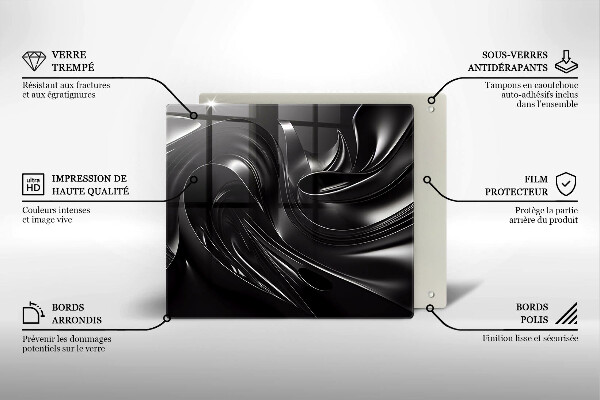 Krycia doska na sporák Abstraktná čierna hmota