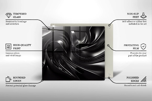 Krycia doska na sporák Abstraktná čierna hmota