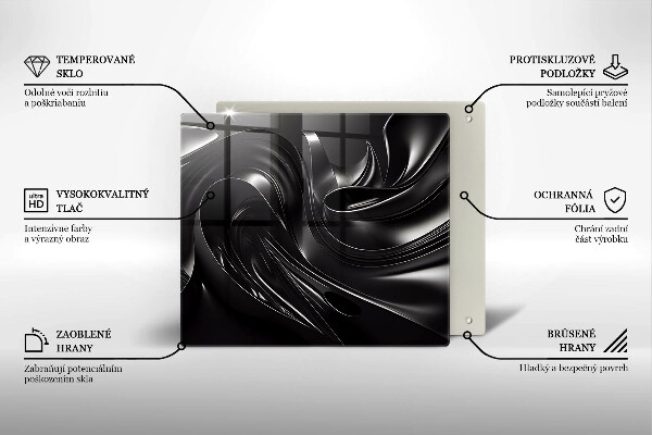 Krycia doska na sporák Abstraktná čierna hmota