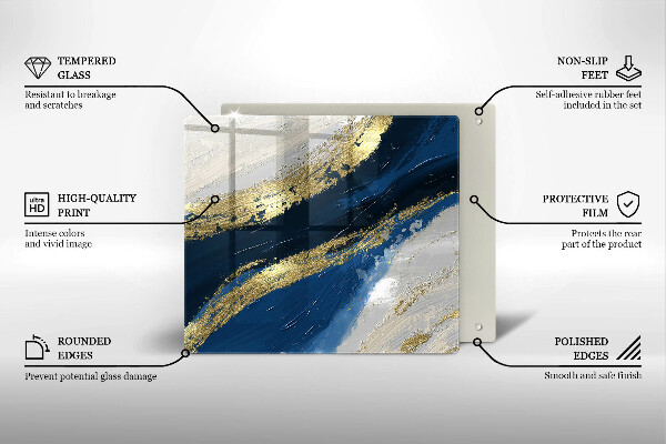 Krycia doska na sporák Textúra so zlatom