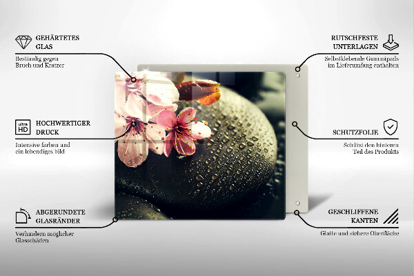 Krycia doska na sporák Kvety zenové kamene