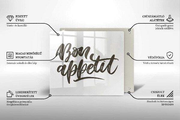 Krycia doska na sporák Bon Appetit nápis