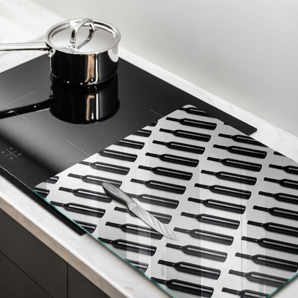 Krycia doska na sporák Čierne fľaše na víno