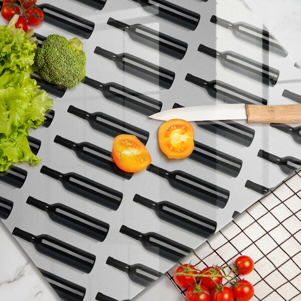 Krycia doska na sporák Čierne fľaše na víno