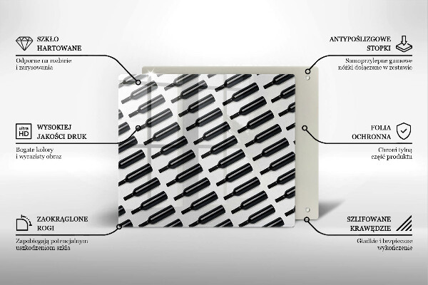 Krycia doska na sporák Čierne fľaše na víno