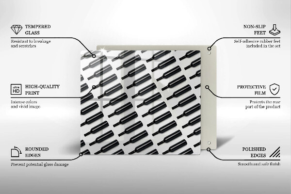 Krycia doska na sporák Čierne fľaše na víno