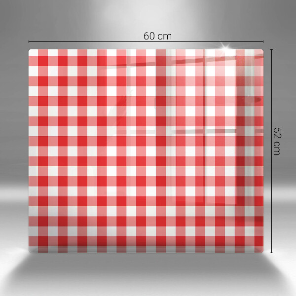 Krycia doska na sporák Červeno-biely kockovaný vzor