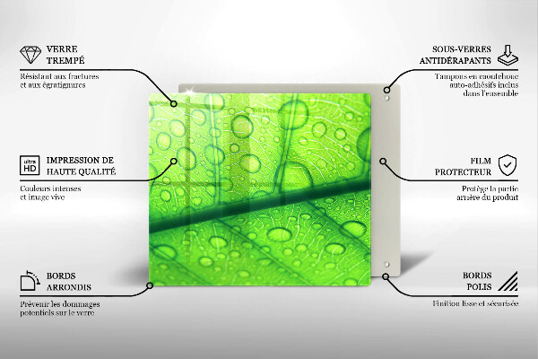 Sklo za varnú dosku Detailný záber na list